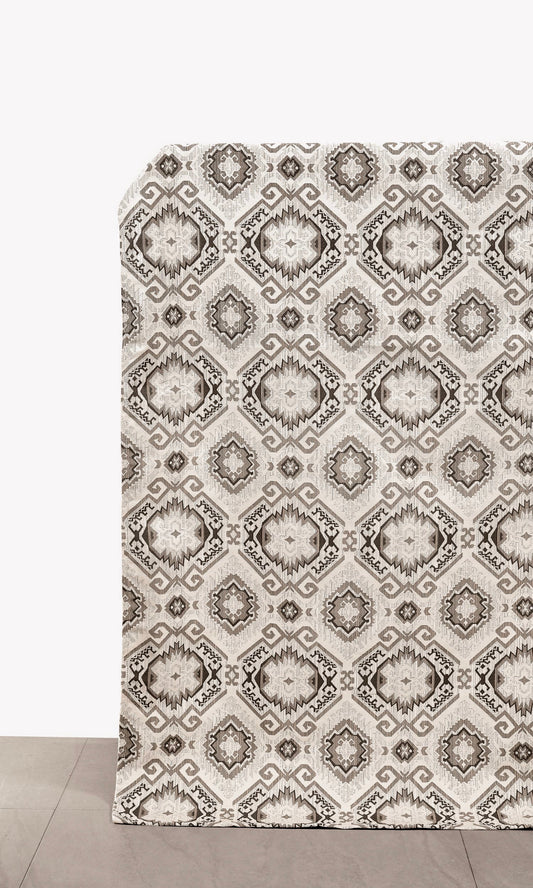 Aztec Print Home Décor Fabric Sample (Deep Beige/ Charcoal)