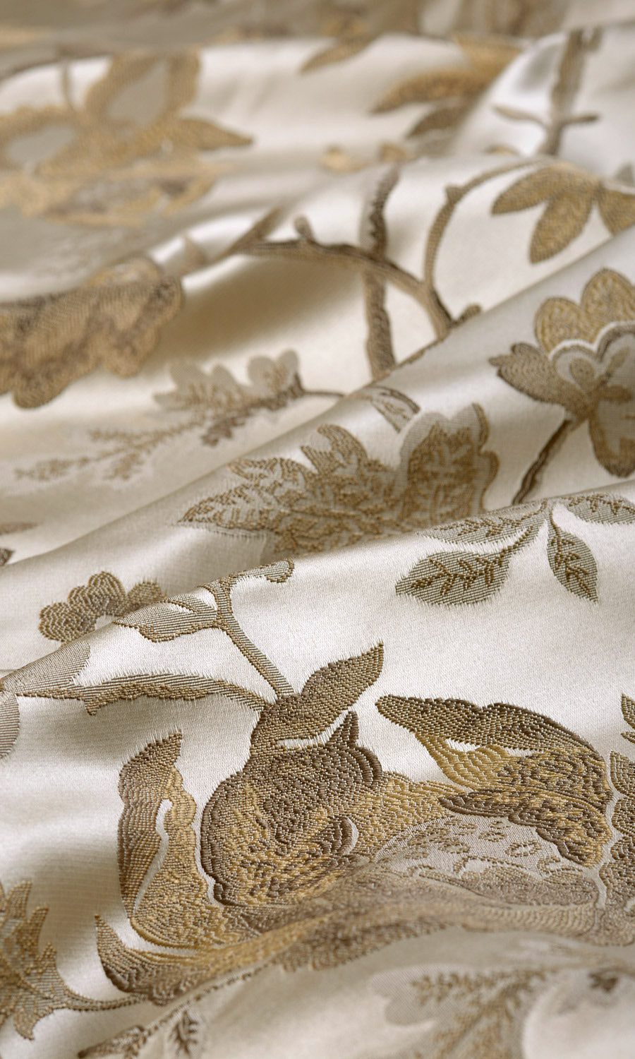 Floral Fabric By the Metre for Roman Blinds & Shades (Beige/ Brown)