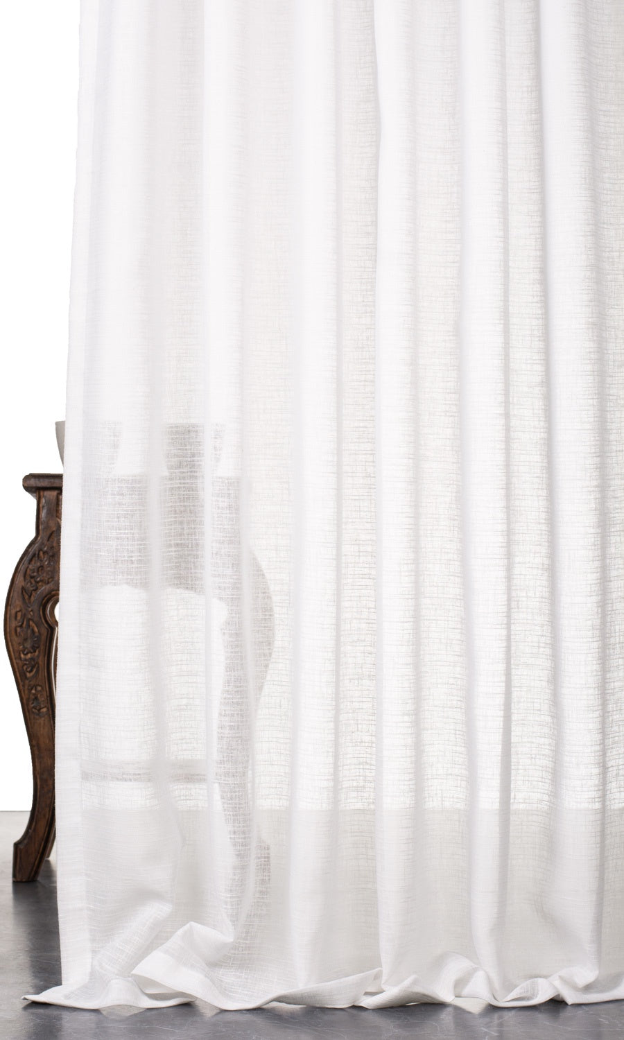 Plain Linen-Texture Sheer Shades (White) for Living, Bedroom, Kitchen, Bathroom