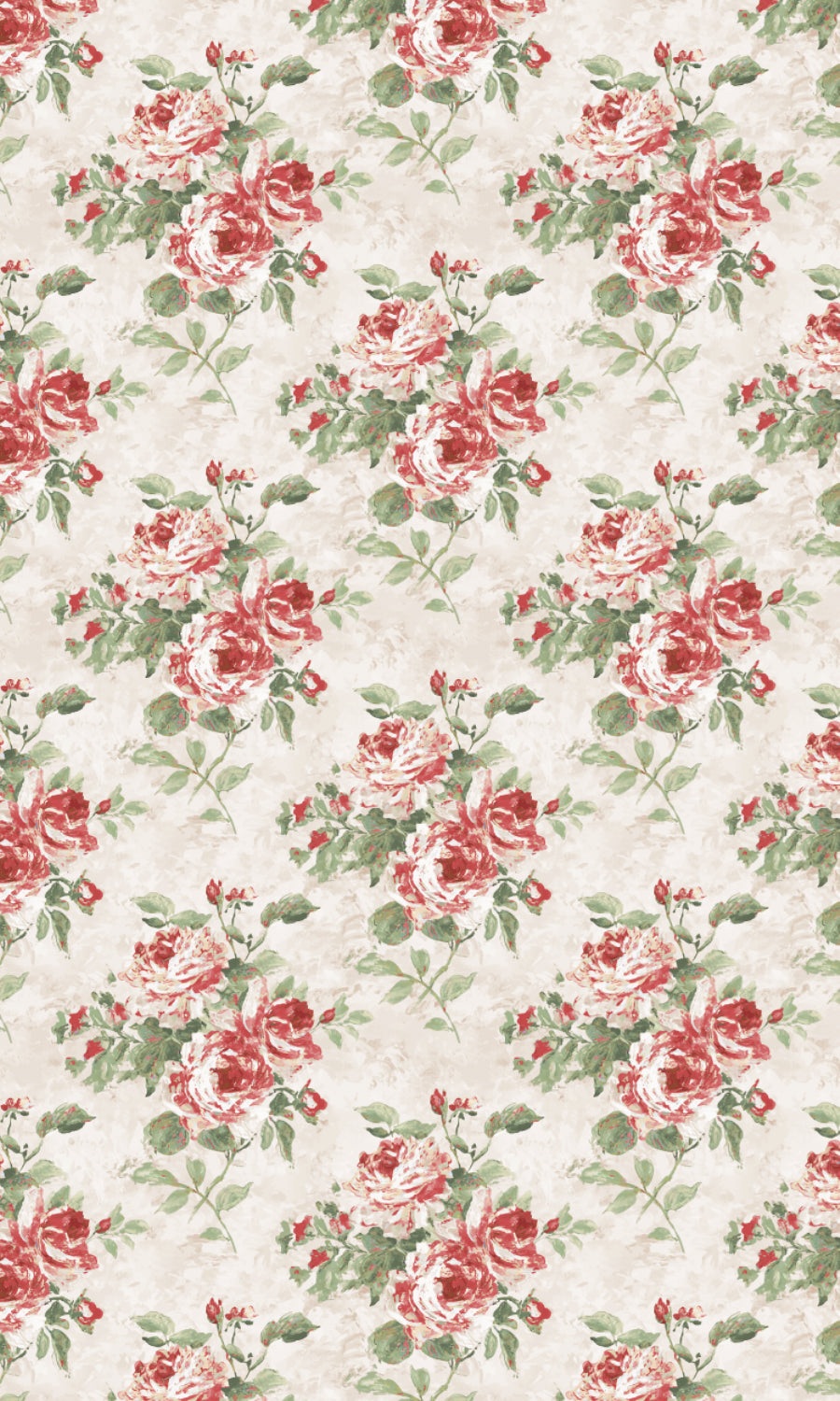 Dimout Floral Home Textile Fabric Material Sample (Red/ Pale Grey)