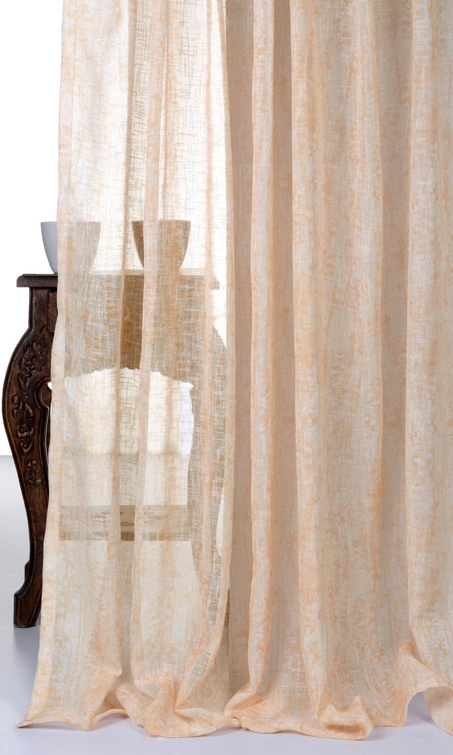 Textured Sheer Flat, Plain, Fake, Faux, European Relaxed Roman Blinds (Peachy Orange)