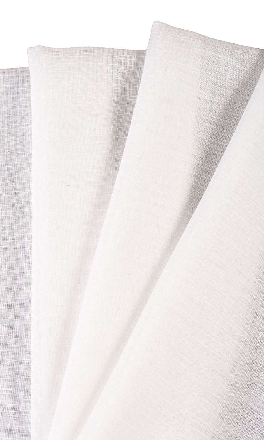 Plain Linen-Texture Sheer Shades (White) Extra Long Short Wide