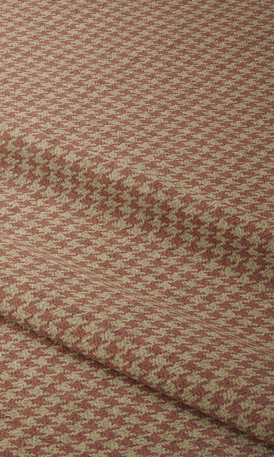 Houndstooth Home Textile Fabric Material By the Metre (Coral Pink/ Beige/ Orange)