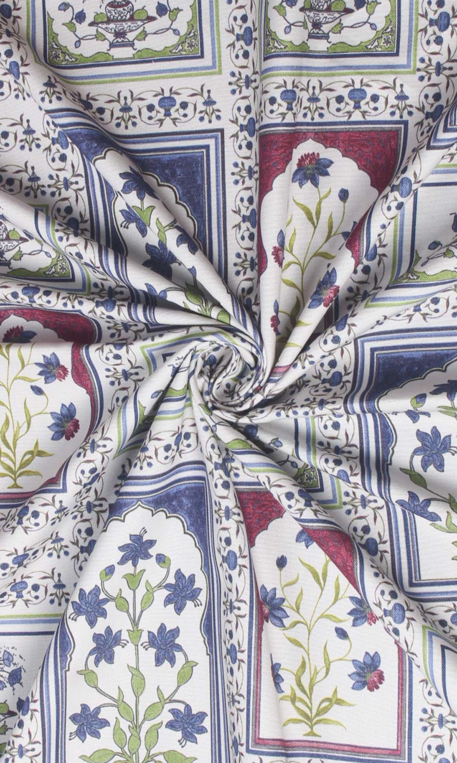 Floral Cotton Roman Blinds & Window Shades (White/ Blue/ Pink)