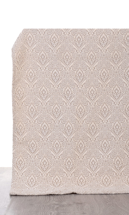 Velvet Home Décor Fabric By the Metre (Ivory/ Beige)