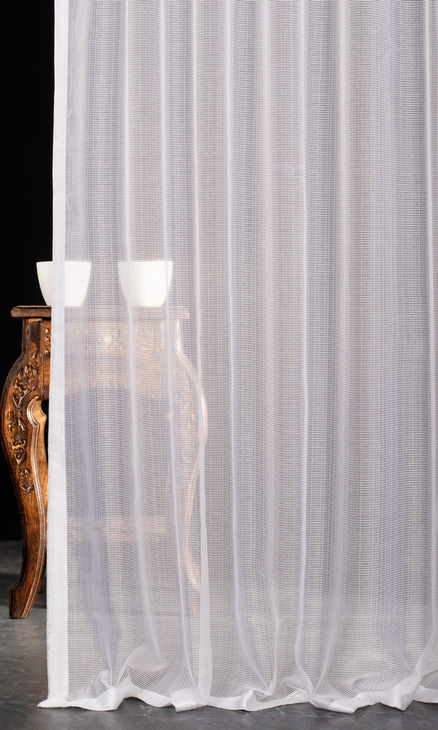 Textured Sheer Window Treatments Fabric By the Metre (White)