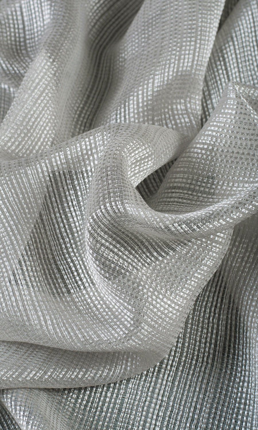 Woven Striped Sheer Fabric Material By the Metre (Grey)