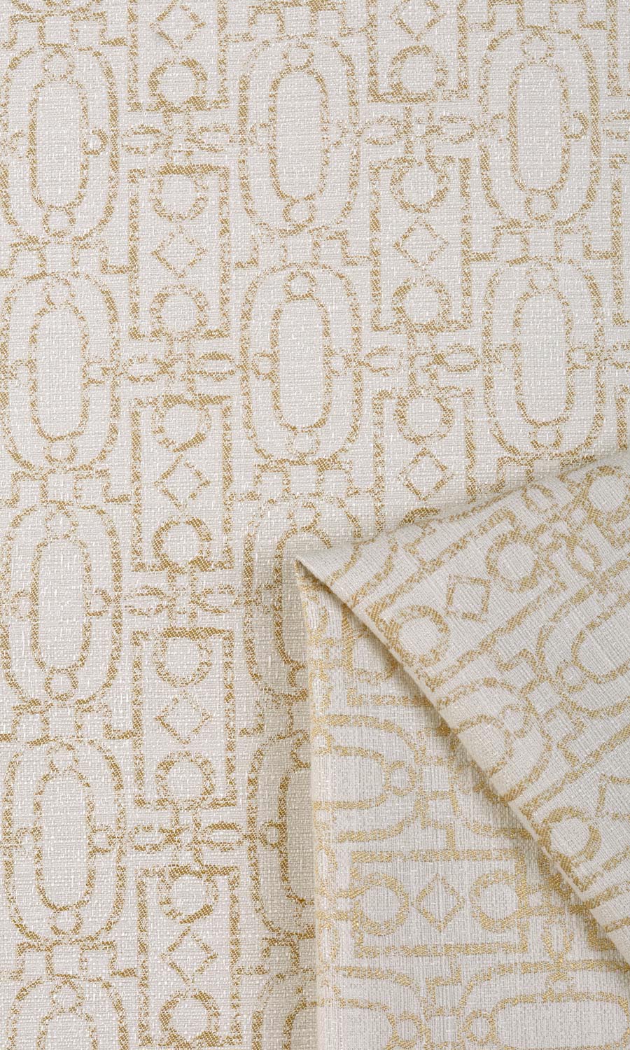 Trellis Poly-Cotton Any Size Style Roman Blinds (Off White/ Pale Beige)