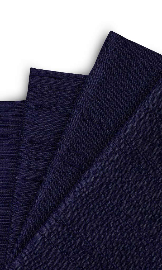 Pure Silk Window Treatments Fabric Sample (Navy Blue)