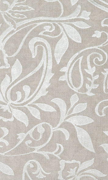 Floral Embroidered Linen Window Treatments Fabric By the Metre (Brown)