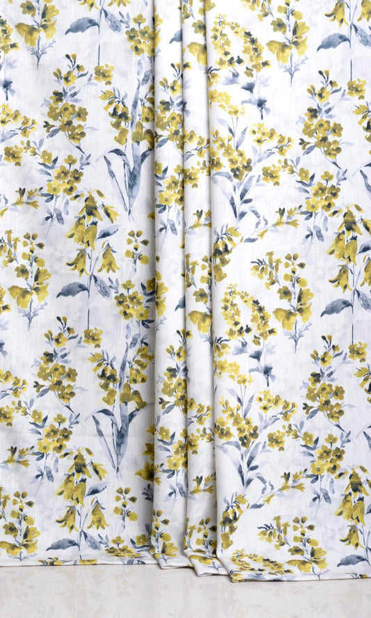 Floral Print Roman Shades (Yellow/ Gray)