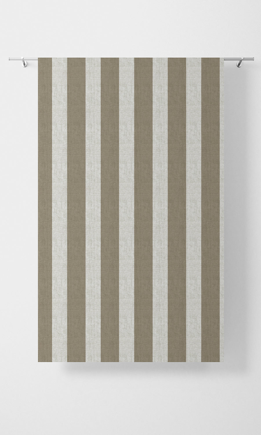 Modern Striped Window Treatments Fabric Sample (Brown/ White)