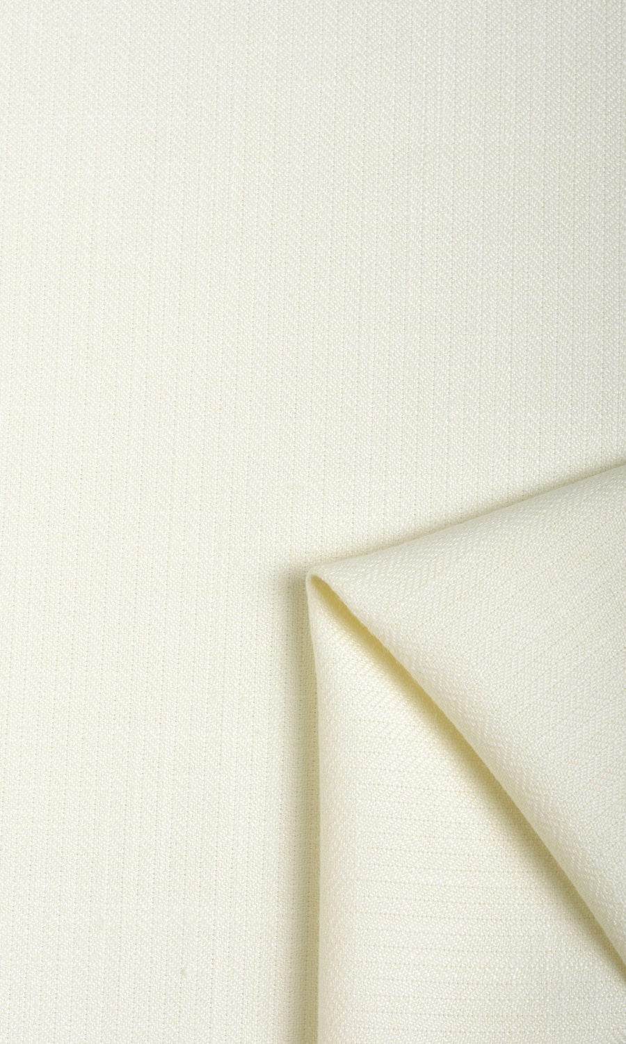Herringbone Textured Free Fabric Material Sample (White/ Cream)