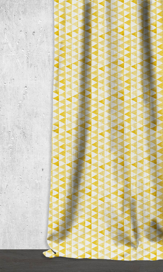 Triagonal Print Home Décor Fabric Sample (Yellow)