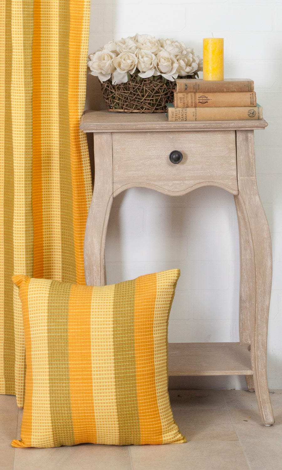 Cotton Blinds (Yellow/ Green) Extra Long Short Wide