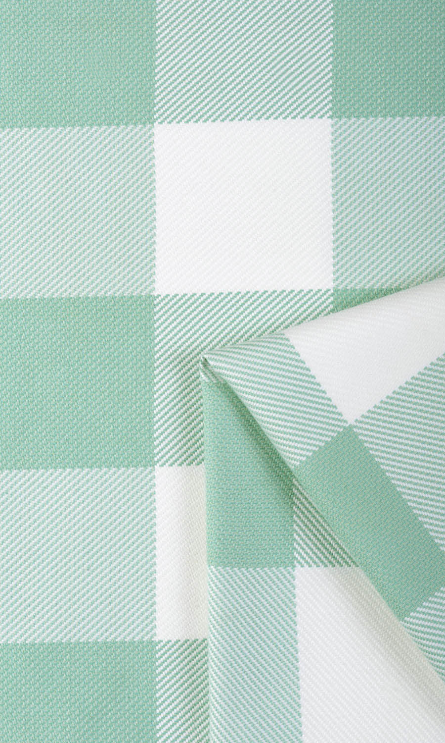 Buffalo Check Window Treatments Fabric Sample (Aqua Blue/ Foam White)
