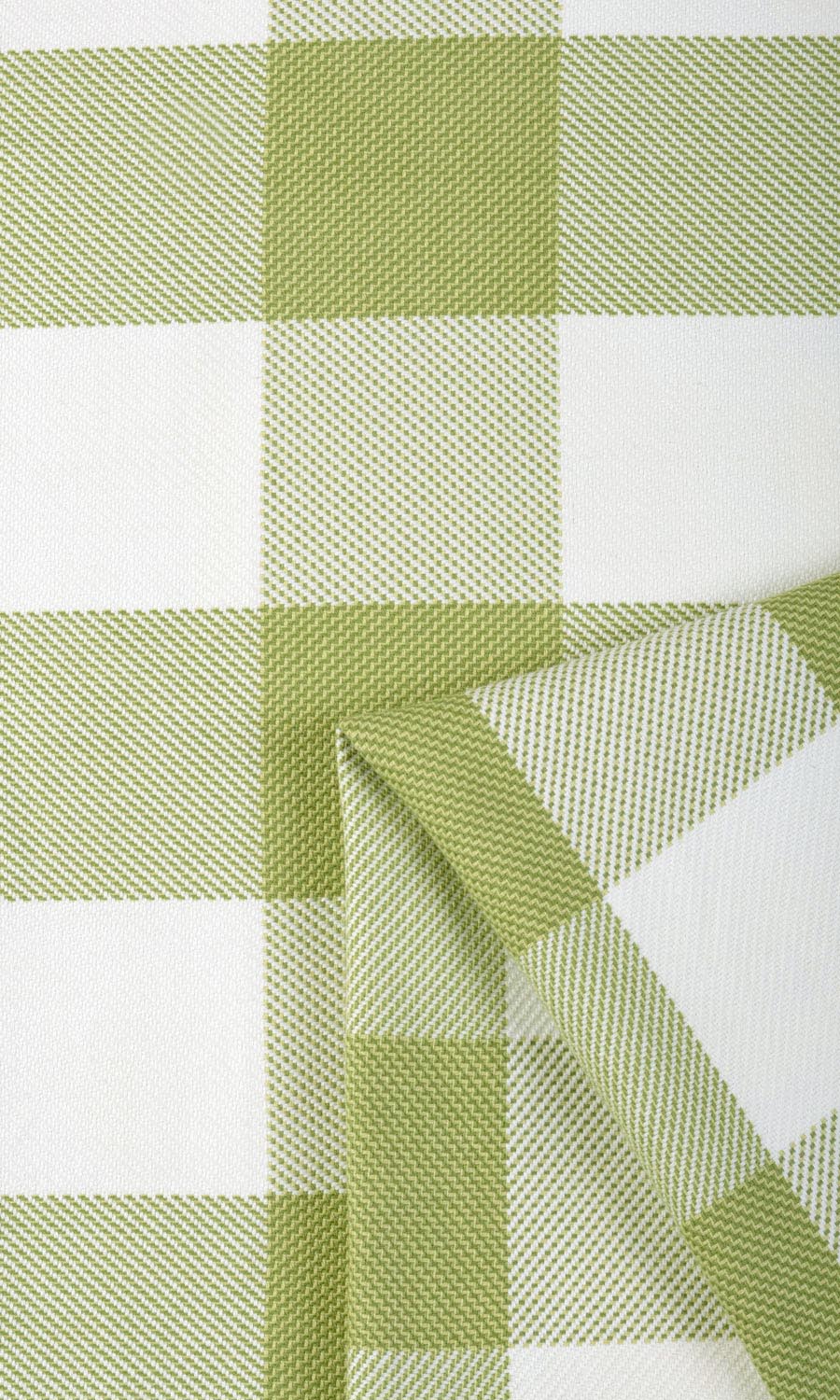 Buffalo Check Fabric By the Metre for Roman Blinds & Shades (Olive Green/ White)