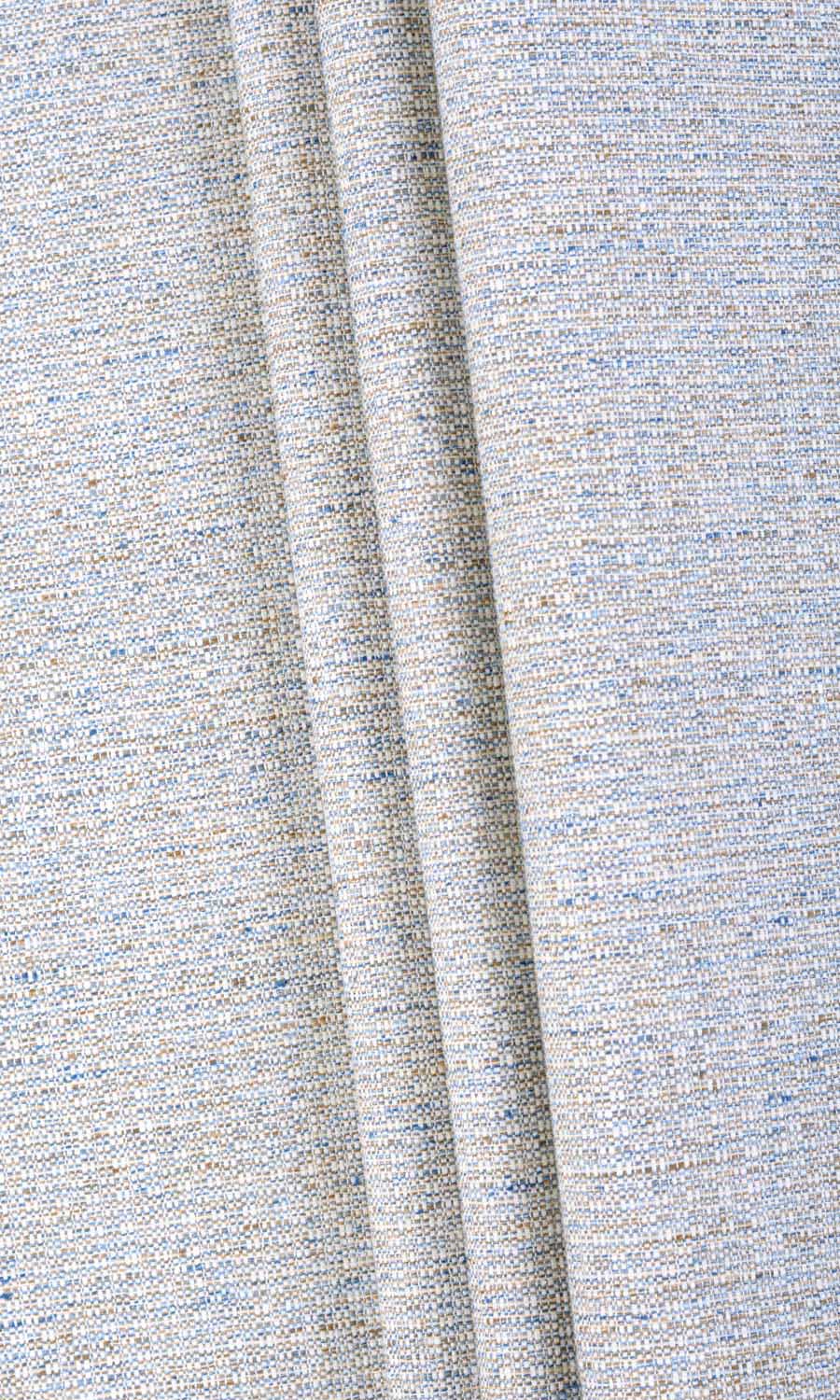 Textured Poly-Cotton Home Textile Fabric Material Sample (Gray/ White)