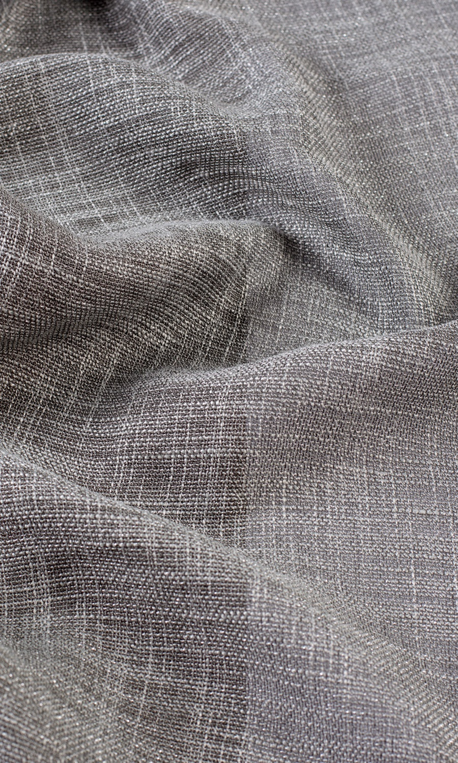 Textured Sheer Fabric Material By the Metre (Stone Gray)