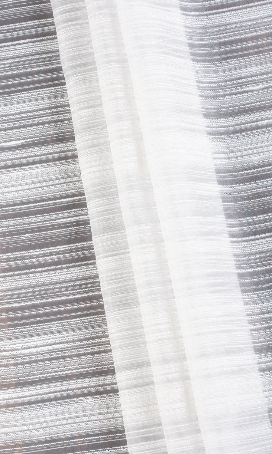 Striped Sheer Roman Blinds (White) Extra Long Short Wide