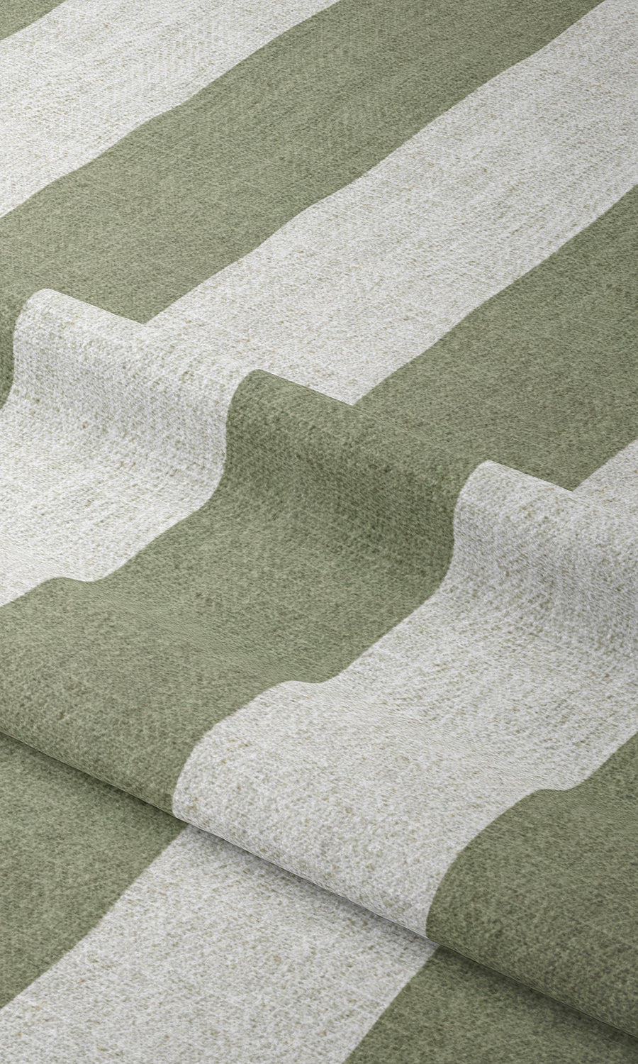 Modern Striped Window Treatments Fabric By the Metre (Green/ White)
