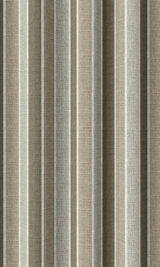 Striped Home Décor Fabric Sample (Beige/ Brown/ Grey)