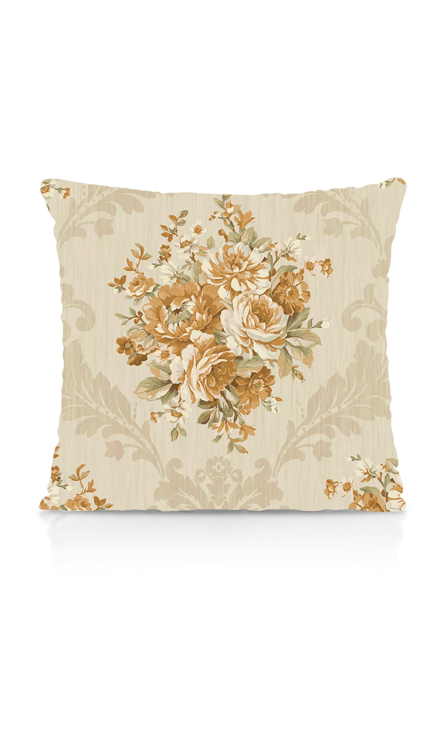 Dimout Floral Fabric Material By the Metre (Yellow/ Ivory/ Beige)