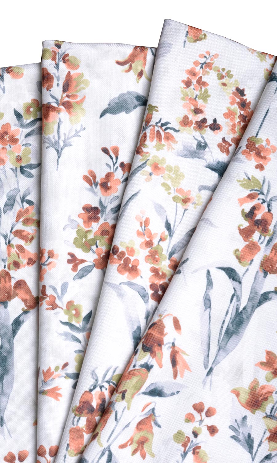 Floral Print Made-to-Measure Roman Blinds (Orange/ Grey)