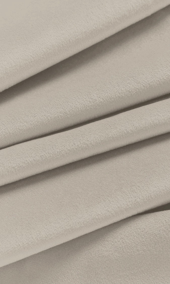 Velvet Home Décor Fabric By the Metre (Warm Ivory)