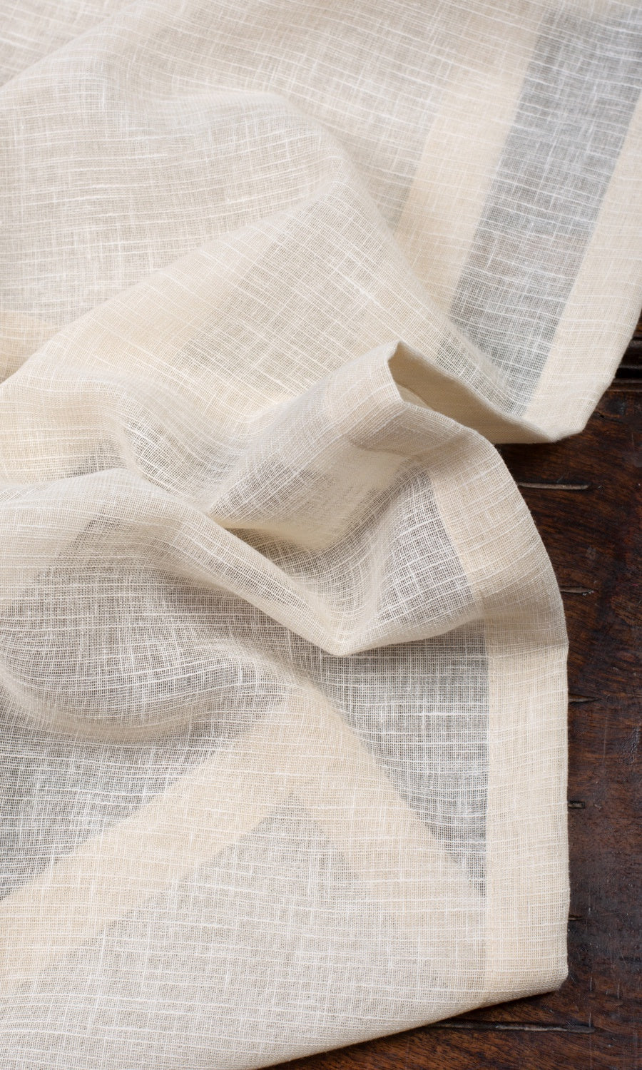 Plain Textured Sheer Fabric Material By the Metre (Pale Beige)