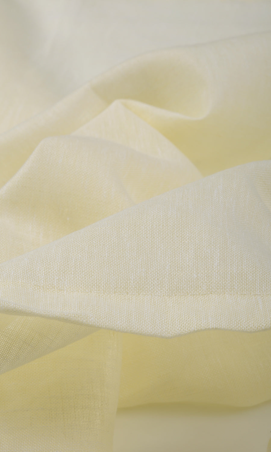 Linen Sheer Window Treatments Fabric Sample (Warm Ivory/ Pale Yellow)