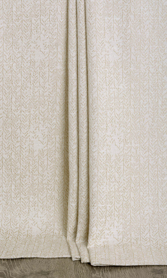 Herringbone Print Home Décor Fabric By the Metre (Off White/ Pale Beige)