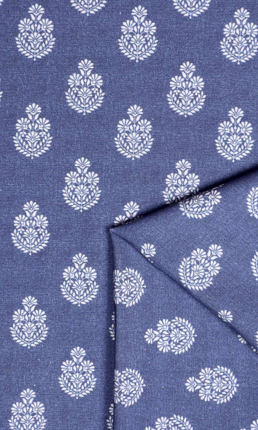 Floral Cotton Any Size Style Roman Blinds (Blue)