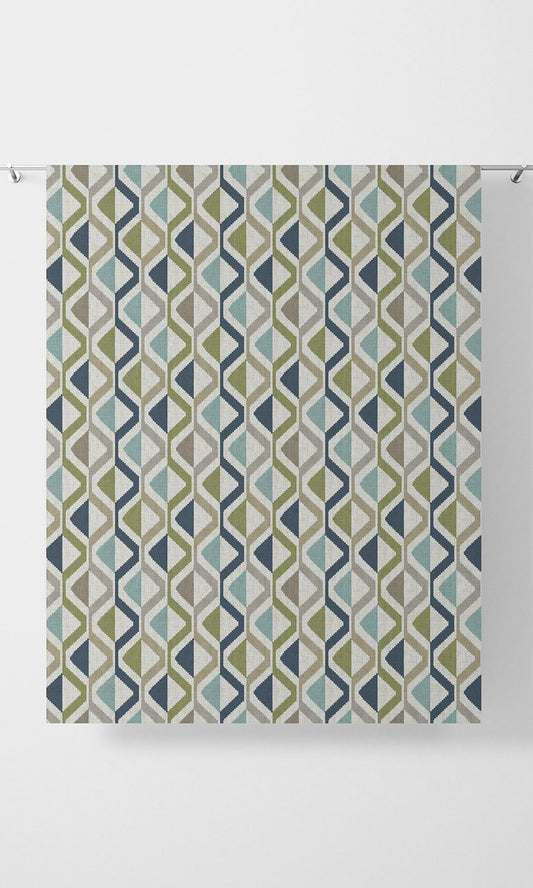 Chevron Striped Roman Shades (Blue/ Green/ Grey)