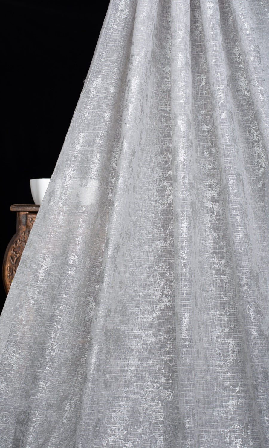 Semi-Sheer Window Treatments Fabric By the Metre (Gray/ Silver)