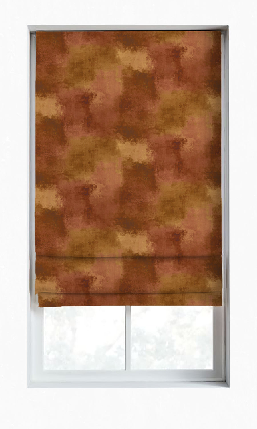 Dimout Window Treatments Fabric By the Metre (Orange/ Red/ Brown)