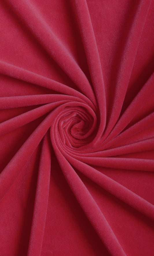 Velvet Home Décor Fabric Sample (Raspberry Red/ Pink)