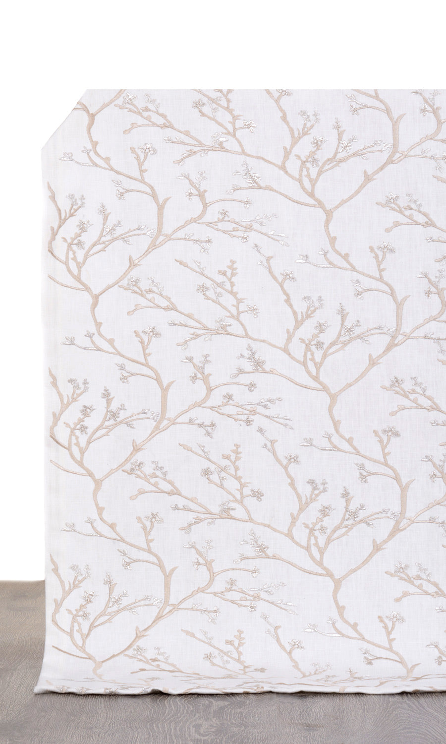 Floral Vine Print Embroidery Any Size Style Roman Blinds (White/ Beige)