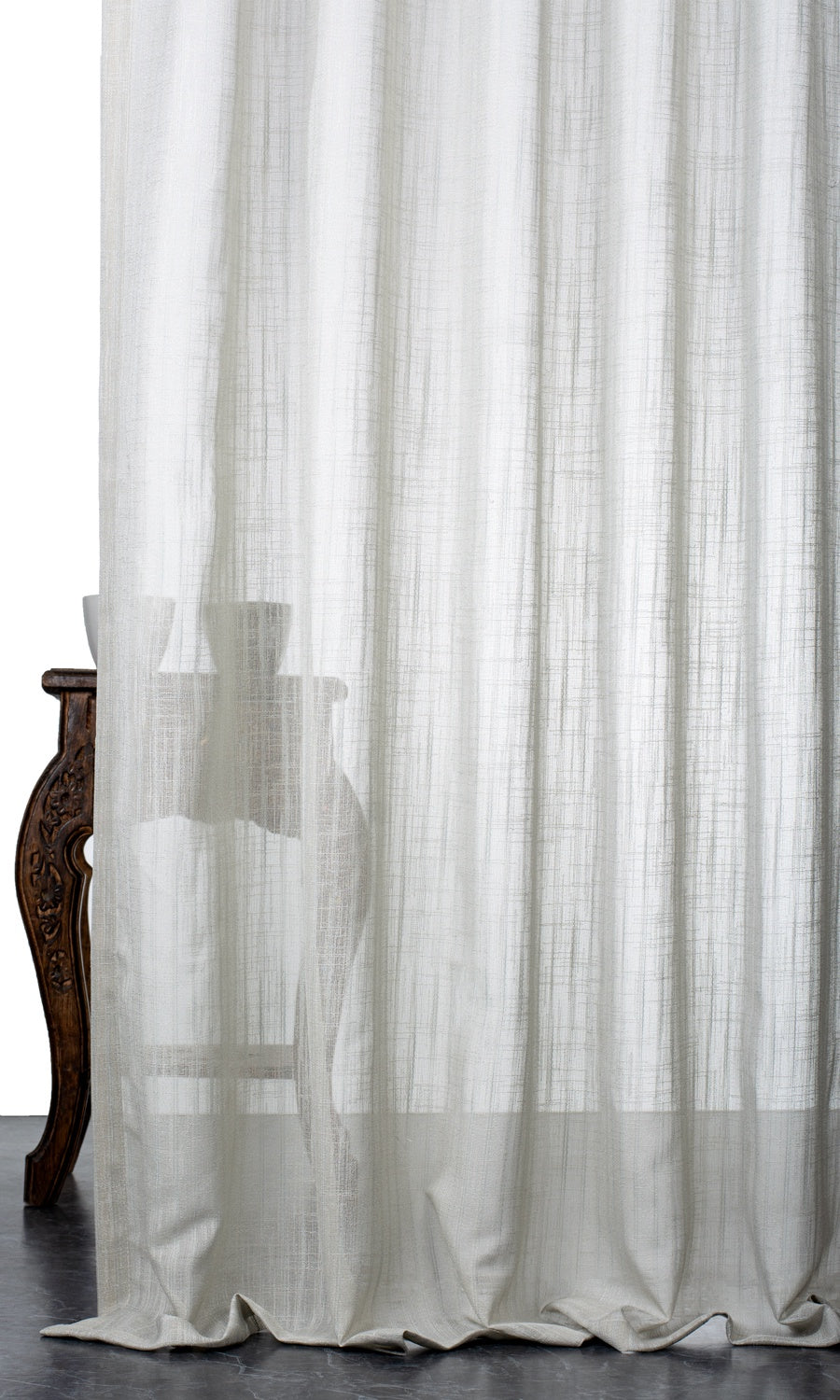 Plain Sheer Flat, Plain, Fake, Faux, European Relaxed Roman Blinds (Light Grey)