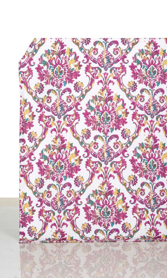 Damask Print Roman Blinds (Pink/ Purple)