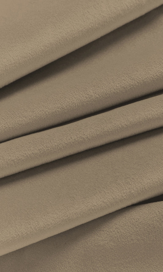 Velvet Home Décor Fabric By the Metre (Fawn/ Tan Brown)