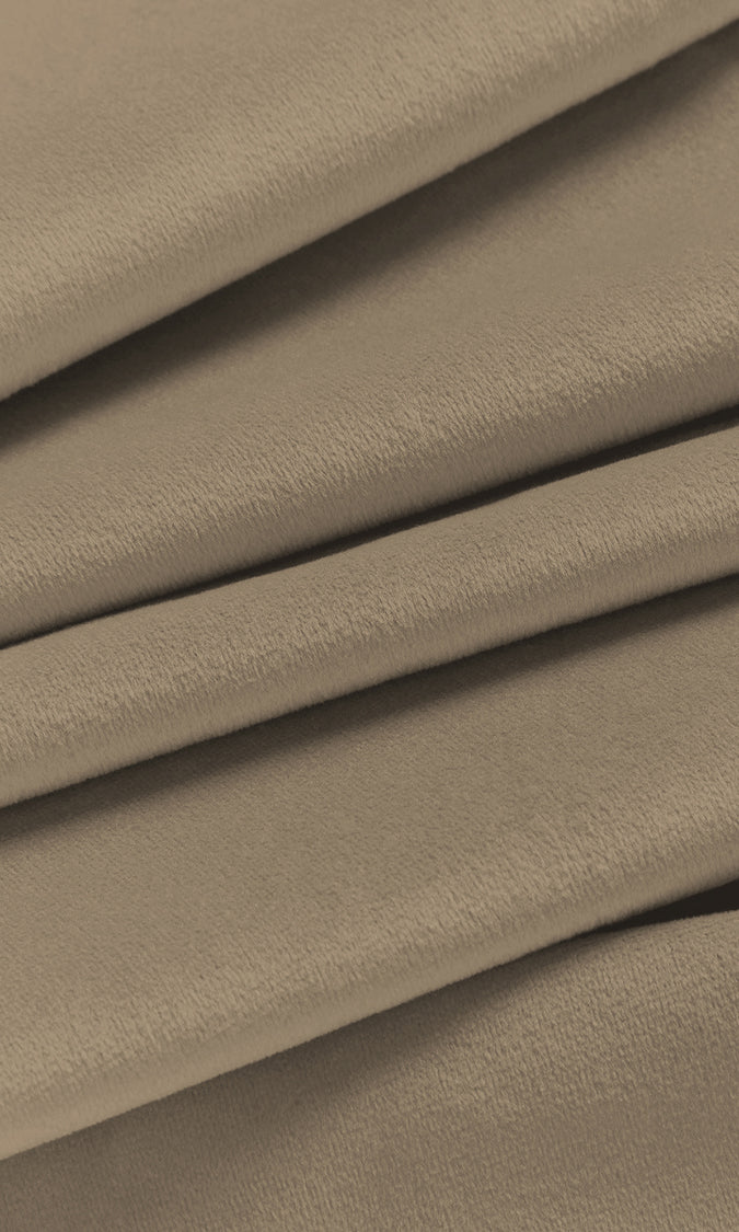 Velvet Home Décor Fabric Sample (Fawn/ Tan Brown)