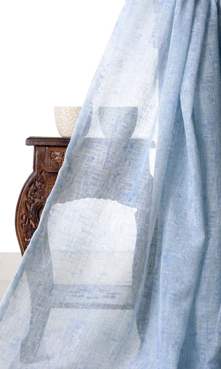 Sheer Fabric Blinds (Blue) for Living, Bedroom, Kitchen, Bathroom