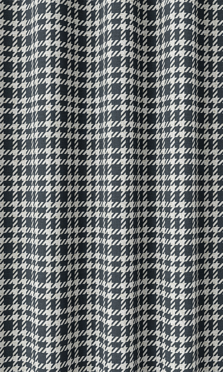 Checkered Home Décor Fabric By the Metre (Midnight Blue/ White)