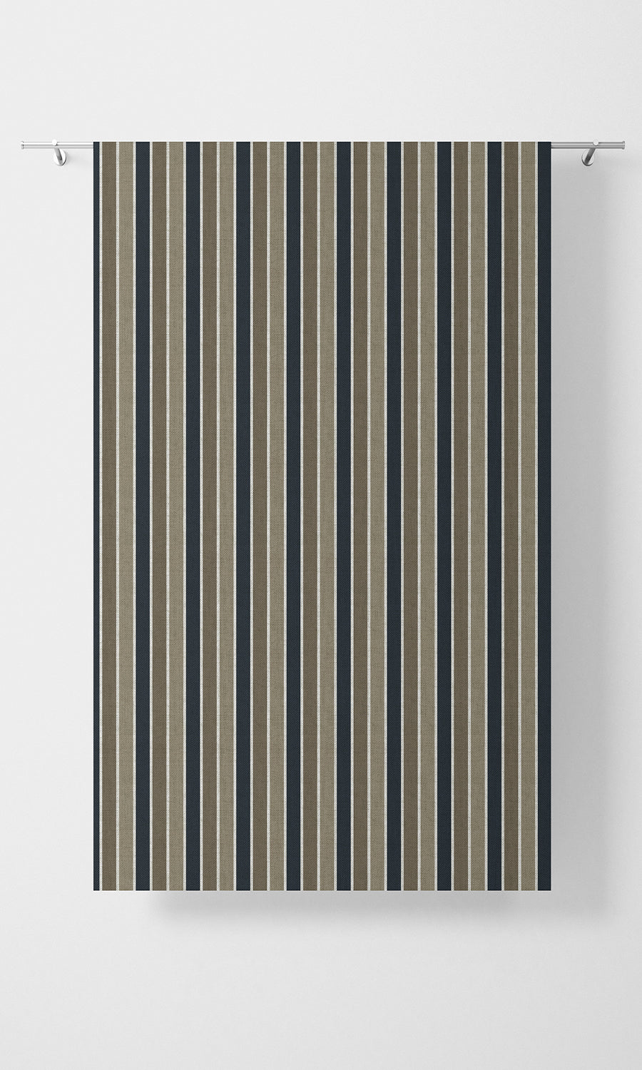Striped Home Textile Fabric Material Sample (Navy Blue/ Brown)