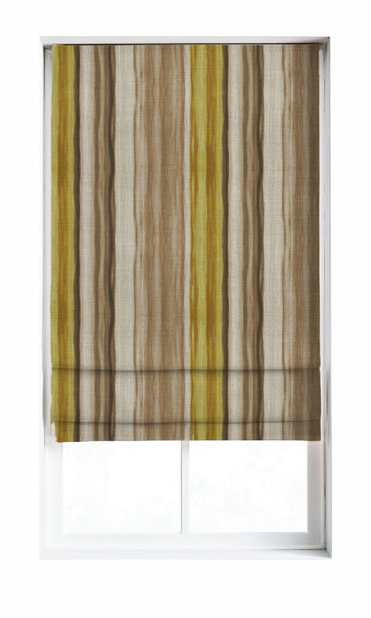 Modern Striped Home Décor Fabric Sample (Yellow/ Brown)