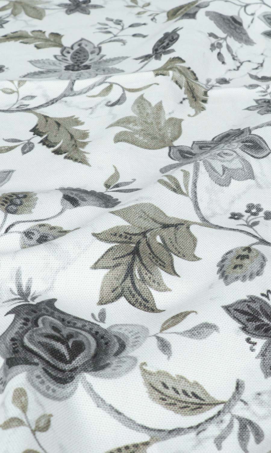 Floral Cotton Flat, Plain, Fake, Faux, European Relaxed Roman Blinds (White/ Grey/ Beige)