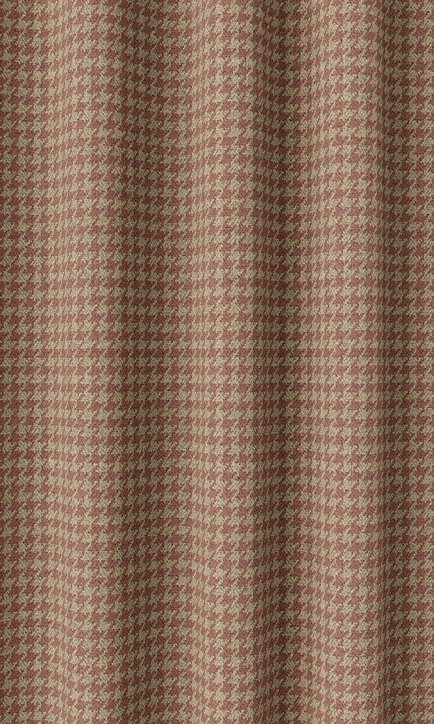 Houndstooth Home Décor Fabric By the Metre (Coral Pink/ Beige/ Orange)