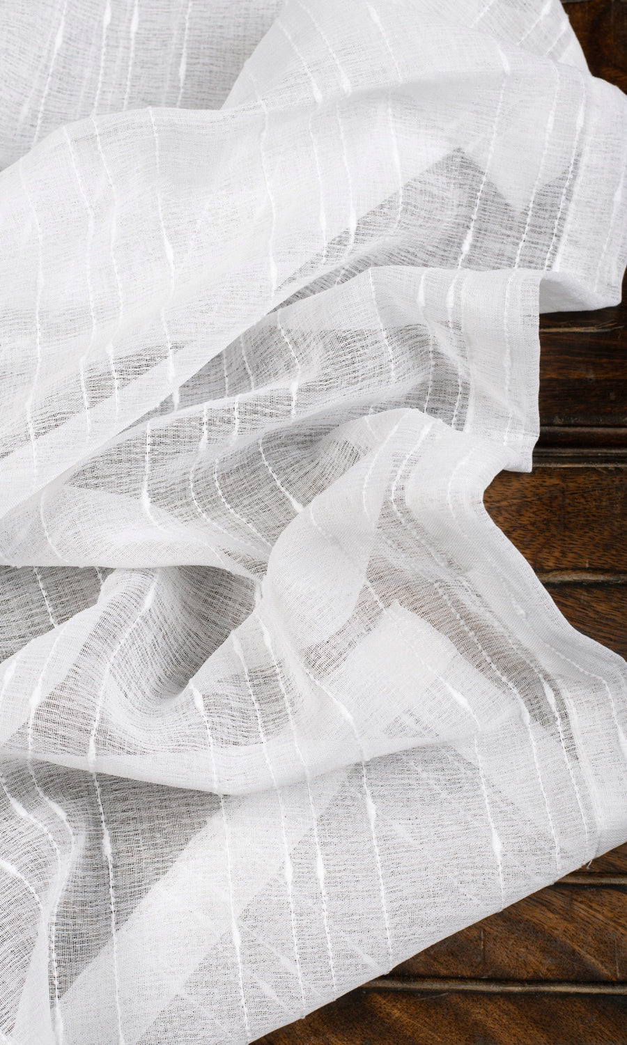 Striped Sheer Made-to-Measure Roman Blinds (White)