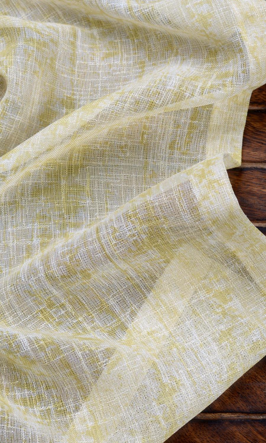 Textured Sheer Flat, Plain, Fake, Faux, European Relaxed Roman Blinds (Yellow-Green)
